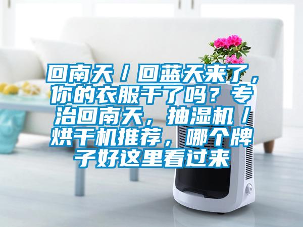 回南天／回藍天來了，你的衣服干了嗎？專治回南天，抽濕機／烘干機推薦，哪個牌子好這里看過來