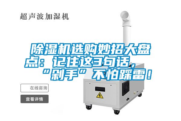 除濕機(jī)選購妙招大盤點(diǎn)：記住這3句話，“剁手”不怕踩雷！